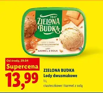 Lidl Lody dwusmakowe ciasteczkowe i karmel z solą Zielona Budka oferta