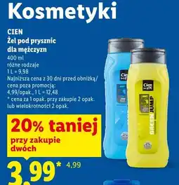 Lidl Żel pod prysznic dla mężczyzn Cien oferta