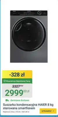 ERLI Suszarka kondensacyjna Haier 8kg sterowana smartfonem oferta