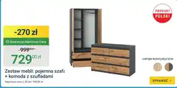 ERLI Zestaw mebli pojemna szafa z komodą z szufladami oferta