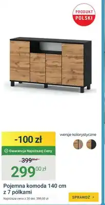 ERLI Pojemna komoda 140cm z 7 półkami oferta