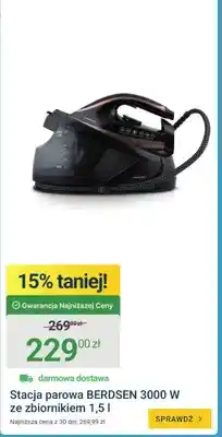 ERLI Stacja parowa Berdsen 3000W ze zbiornikiem oferta