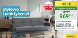 ERLI Sofa rozkładana z funkcją spania NAOMI 120x190cm oferta