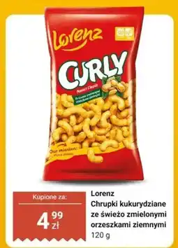 Dino Curly Chrupki kukurydziane ze świeżo zmielonymi orzeszkami ziemnymi Lorenz oferta