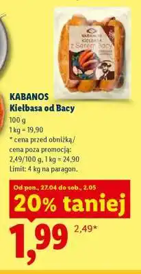Lidl KABANOS Kiełbasa od Bacy oferta