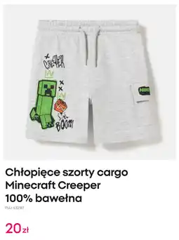 Pepco Chłopięce szorty cargo Minecraft Creeper 100% bawełna oferta