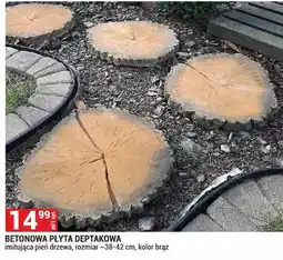 Merkury Market Betonowa płyta deptakowa imitująca pień drzewa rozmiar ~38-42cm kolor brąz oferta