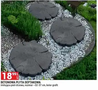 Betonowa płyta deptakowa imitująca pień drzewa rozmiar ~32-37cm kolor grafit