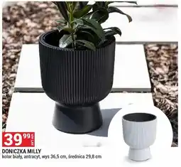 Merkury Market Doniczka Milly kolor biały antracyt wys 36,5cm średnica 29,8cm oferta