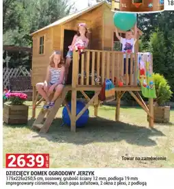Merkury Market Dziecięcy domek ogrodowy Jerzyk 175x226x250,5cm sosnowy oferta