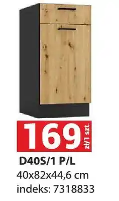 Merkury Market Szafka kuchenna D40S/1 P/L 40x82x44,6cm indeks 7318833 oferta