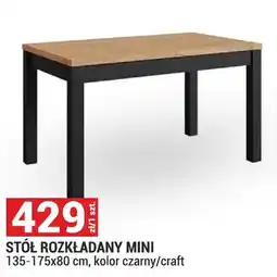 Merkury Market Stół rozkładany Mini 135-175x80cm kolor czarny/craft oferta