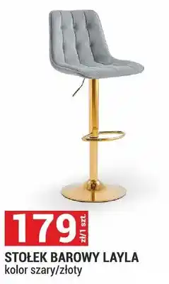 Merkury Market Stołek barowy Layla kolor szary/złoty oferta