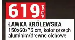 Merkury Market Ławka królewska 150x60x76cm kolor orzech aluminium/drewno olchowe oferta