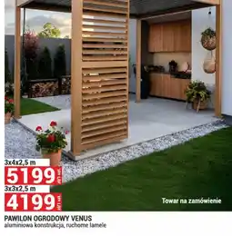 Merkury Market Pawilon ogrodowy Venus 3x3x2,5m aluminiowy z ruchomymi lamelami oferta