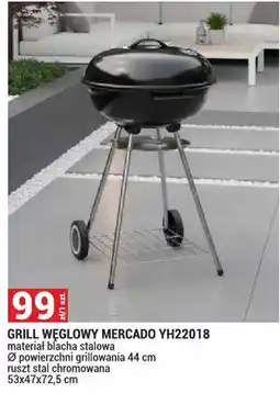 Merkury Market Grill węglowy Mercado YH22018 53x47x72,5cm oferta