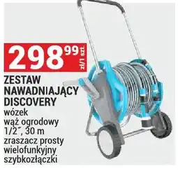 Merkury Market Zestaw nawadniający wózek wąż ogrodowy 1/2 30m zraszacz prosty wielofunkcyjny szybkozłączki oferta