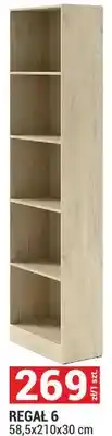 Merkury Market Regał 6 System Braga kolor dąb cremona 58,5x210x30cm oferta