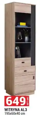 Merkury Market Witryna AL3 Allmo kolor dąb estana jasny/antracyt 195x60x40cm oferta