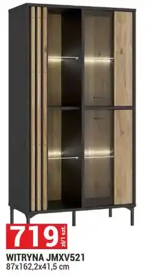 Merkury Market Witryna JMXV521 87x162,2x41,5cm dąb mauvella/czarny System Figila oferta