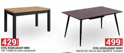 Merkury Market Stół rozkładany Remy 80x76x120-160cm kolor dąb 8078-75/czarny oferta