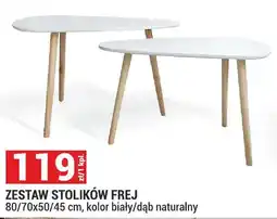 Merkury Market Zestaw stolików Frej 80/70x50/45cm kolor biały/dąb naturalny oferta