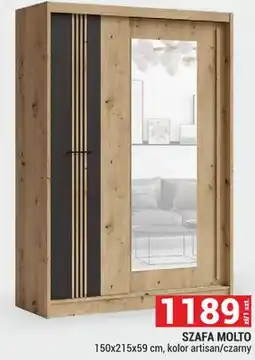 Merkury Market Szafa Molto 150x215x59cm kolor artisan/czarny oferta