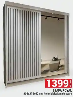Merkury Market Szafa Royal 203x216x62cm kolor biały/lamele szare oferta