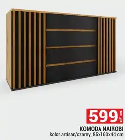 Merkury Market Komoda Nairobi 85x160x44cm kolor artisan/czarny oferta