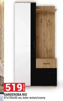 Merkury Market Garderoba Rio 97x195x30cm kolor wotan/czarny oferta