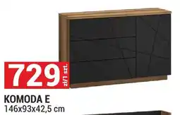 Merkury Market Komoda E Orient 146x93x42,5cm kolor dąb Delano ciemny/czarny oferta
