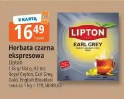 E.Leclerc Herbata czarna ekspresowa Earl Grey Lipton oferta