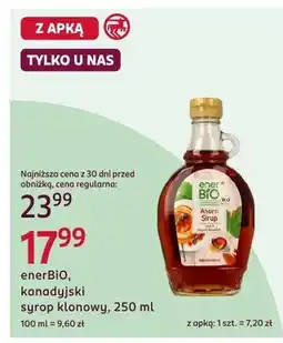 Rossmann Kanadyjski syrop klonowy enerBIO oferta