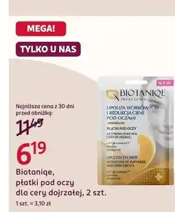 Rossmann Płatki pod oczy Biotaniqe dla cery dojrzałej 2szt oferta