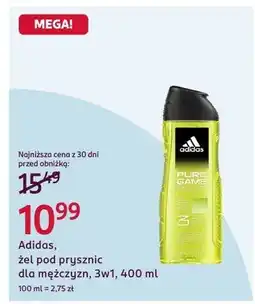 Rossmann Żel pod prysznic dla mężczyzn 3w1 Adidas Pure Game oferta