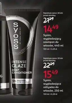 Rossmann Wygładzający szampon do włosów Syoss Intense Glaze Deep Caring Shampoo oferta