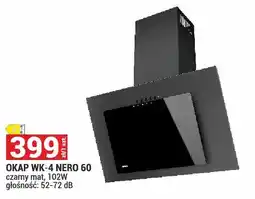 Merkury Market Okap WK-4 NERO 60 czarny mat 102W głośność 52-72dB oferta
