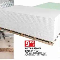 Merkury Market Płyta gipsowa biała typ A 12,5mm 1200x2600mm oferta