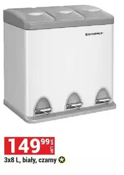 Merkury Market Kosz na śmieci 3x8l biały czarny oferta