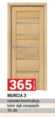 Merkury Market Drzwi MURCIA 3 ramowa konstrukcja kolor dąb europejski 70 80 oferta