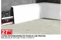 Merkury Market Listwa przypodłogowa PCV Cezar Hi-Line Prestige biała kaszmir dł. 2,5m wys. 75mm oferta