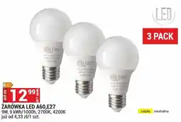 Merkury Market Żarówka LED A60 E27 9W 9kWh/1000h 4200K neutralna oferta