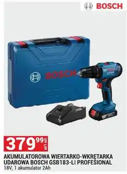 Merkury Market Wiertarko-wkrętarka akumulatorowa udarowa Bosch GSB183-LI Profesional 18V oferta