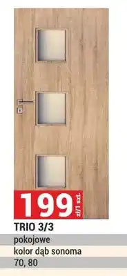 Merkury Market Drzwi TRIO 3/3 pokojowe kolor dąb sonoma 70 80 oferta
