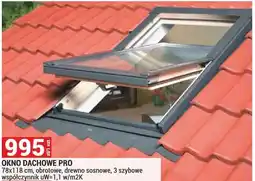 Merkury Market Okno dachowe Pro 78x118cm obrotowe drewno sosnowe 3 szybowe oferta