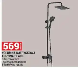 Merkury Market Kolumna natryskowa Arizona Black z deszczownicą i baterią mechaniczną 3-funkcyjna rączka oferta