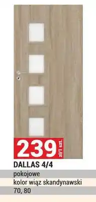 Merkury Market Drzwi DALLAS 4/4 pokojowe kolor wiąz skandynawski 70 80 oferta