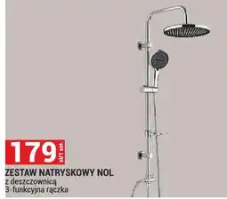 Merkury Market Zestaw natryskowy Nol z deszczownicą 3-funkcyjna rączka oferta