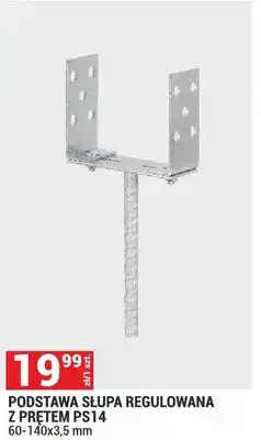 Merkury Market Podstawa słupa regulowana z prętem PS14 60-140x3,5mm oferta