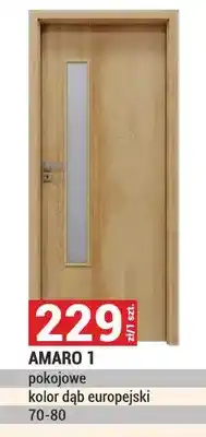 Merkury Market Drzwi AMARO 1 pokojowe kolor dąb europejski 70-80 oferta